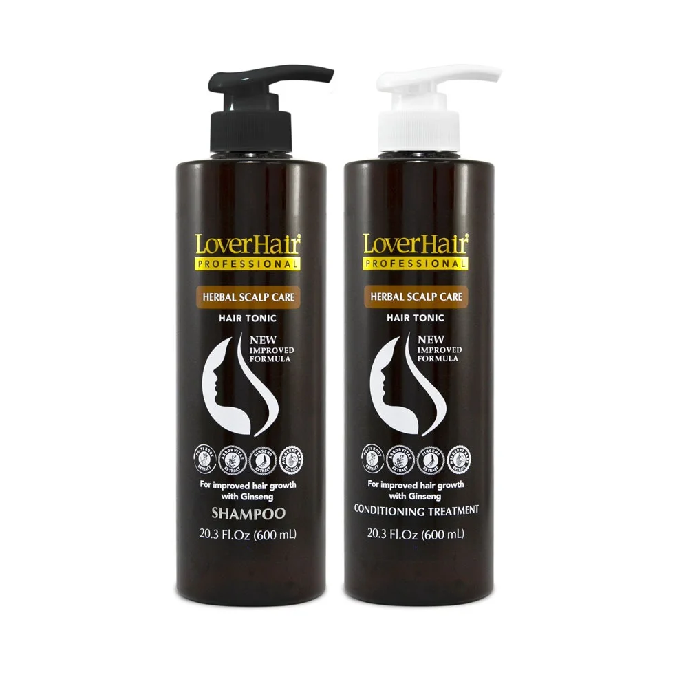 LoverHair Professional Herbal Scalp Care Shampoo & Conditioner -600ml - loverhair.com.au LoverHair Professional Herbal Scalp Care Shampoo & Conditioner -600ml